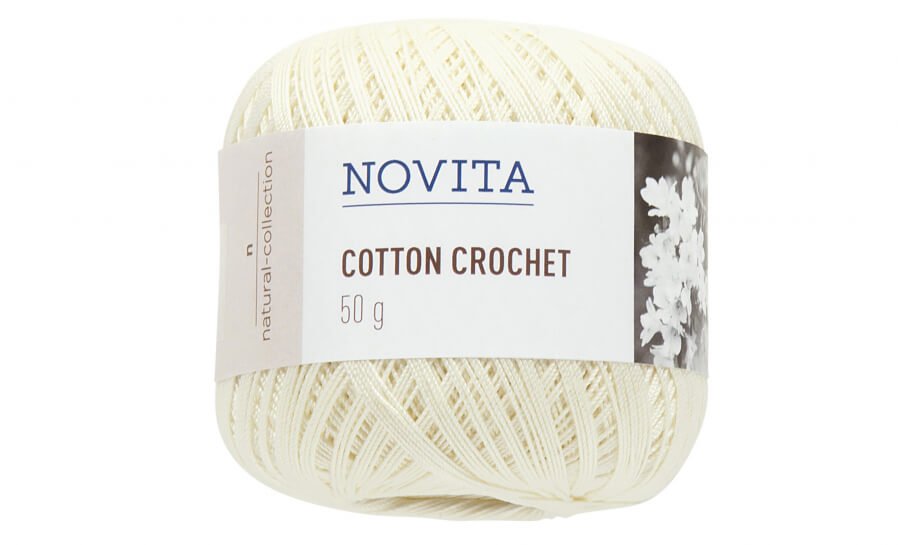 Novita Cotton Crochet 010 luonnonvalkoinen